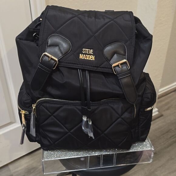 Steve Madden BSolly Quilted Backpack- Black main image 9